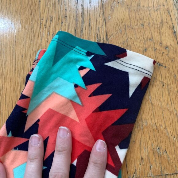 Colorful Geometric Star Print Womens Leggings One Size By LuLaRoe Soft & Stretch - Picture 2 of 5